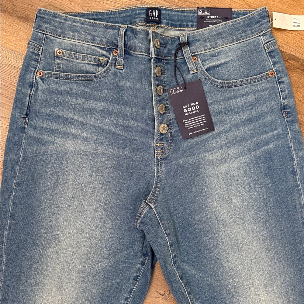 GAP High Rise Curvy True Skinny Ankle Blue Jeans for Women - Picture 2 of 15